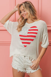 Heart Flag Lightweight Knit Top