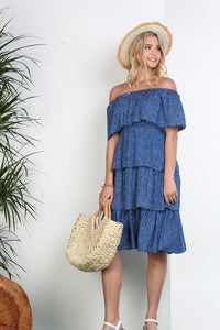 Ruffled Layer Off The Shoulder Dress