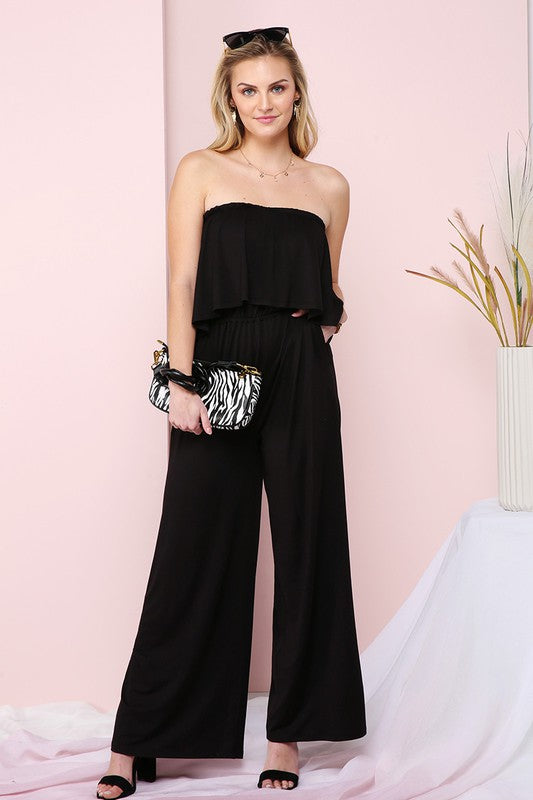 Casual Or Dressy Strapless Jumpsuit With Pockets