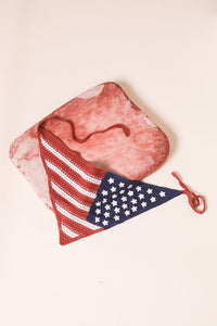 American Flag Crochet Bandana
