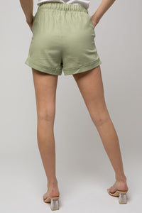 Linen Shorts With Elastic Waist