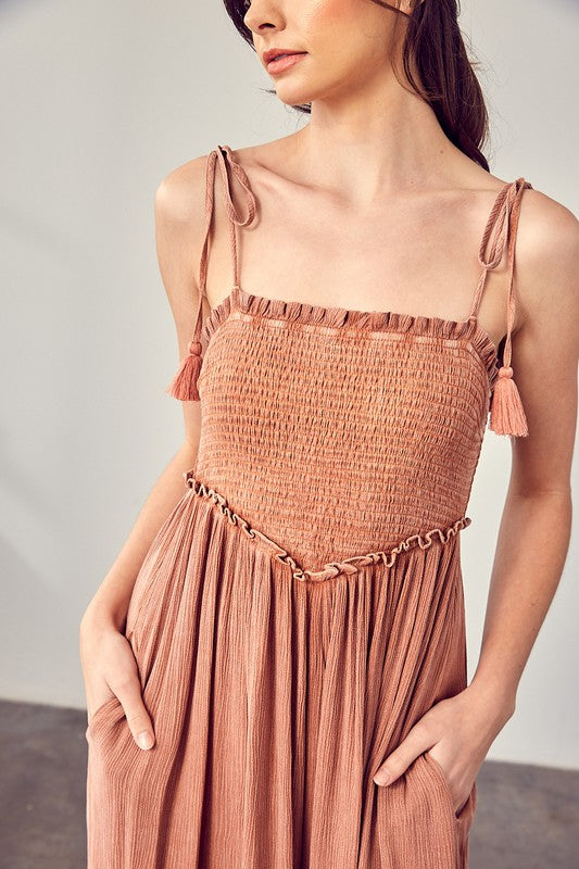 Boho Jumpsuit With Super Wide Legs