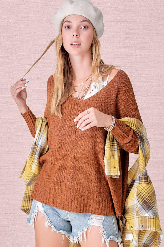 Oversized Stretchy Lightweight Knit Sweater