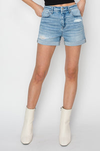 Mid-Rise Waist Denim Shorts