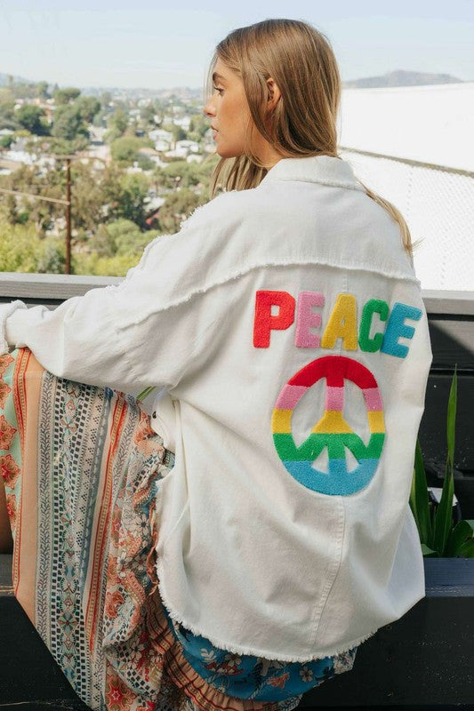 Rainbow Peace Shacket