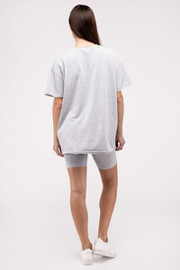 Biker Shorts With Matching Short Sleeve Tee