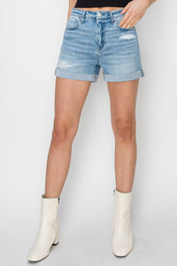 Mid-Rise Waist Denim Shorts