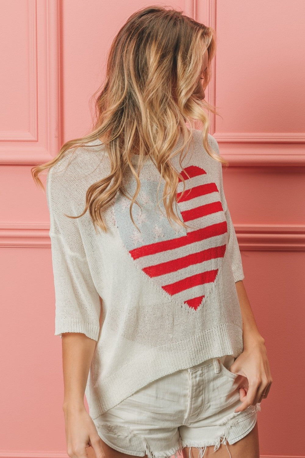 Heart Flag Lightweight Knit Top