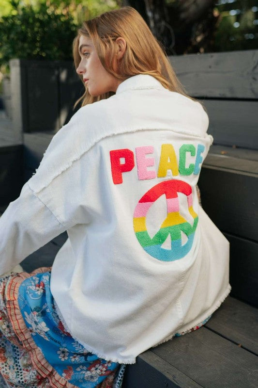 Rainbow Peace Shacket
