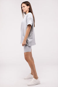 Biker Shorts With Matching Short Sleeve Tee