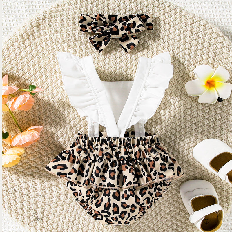 Baby Toddler Leopard Romper With Cutout Belly