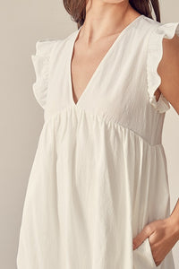 White Babydoll Dress (With Shorts Lining)