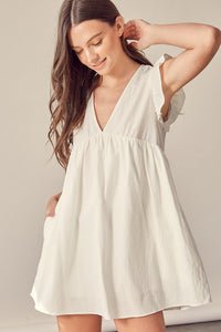 White Babydoll Dress (With Shorts Lining)