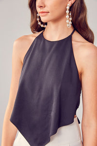 Halter Dress Top With Open Back