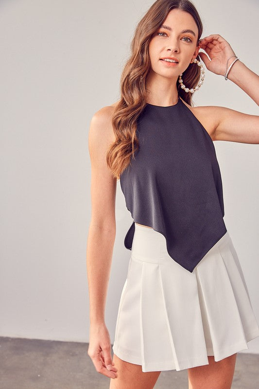 Halter Dress Top With Open Back