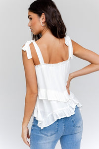 Bow Strap Ruffle Cami Top - Camis Tanks For Women - Summer Tops – The Wild  Calla
