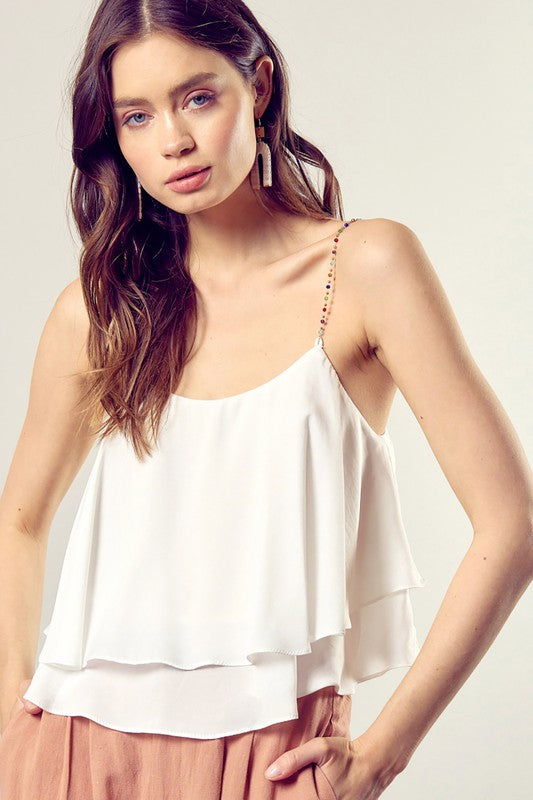 Dressy Cami Tank Top With Beaded Straps – The Wild Calla