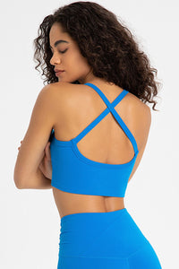 Sports Bra Crop Top With Criss Cross Back