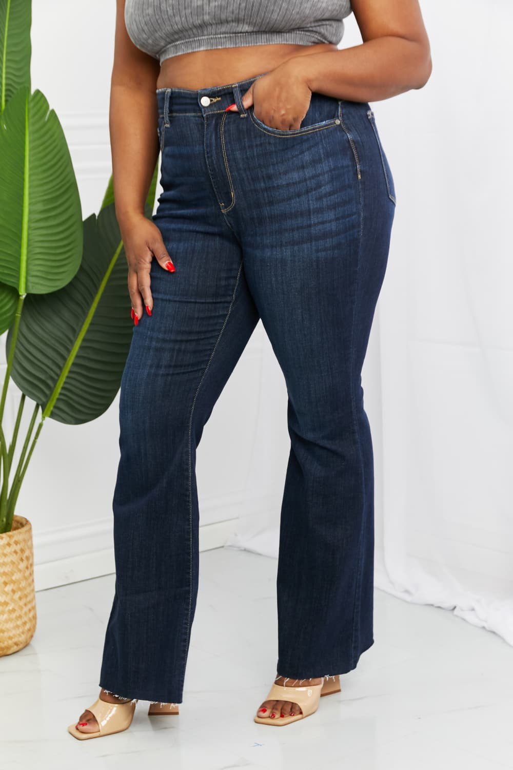 Judy Blue Denim Mid Rise Flare Jeans