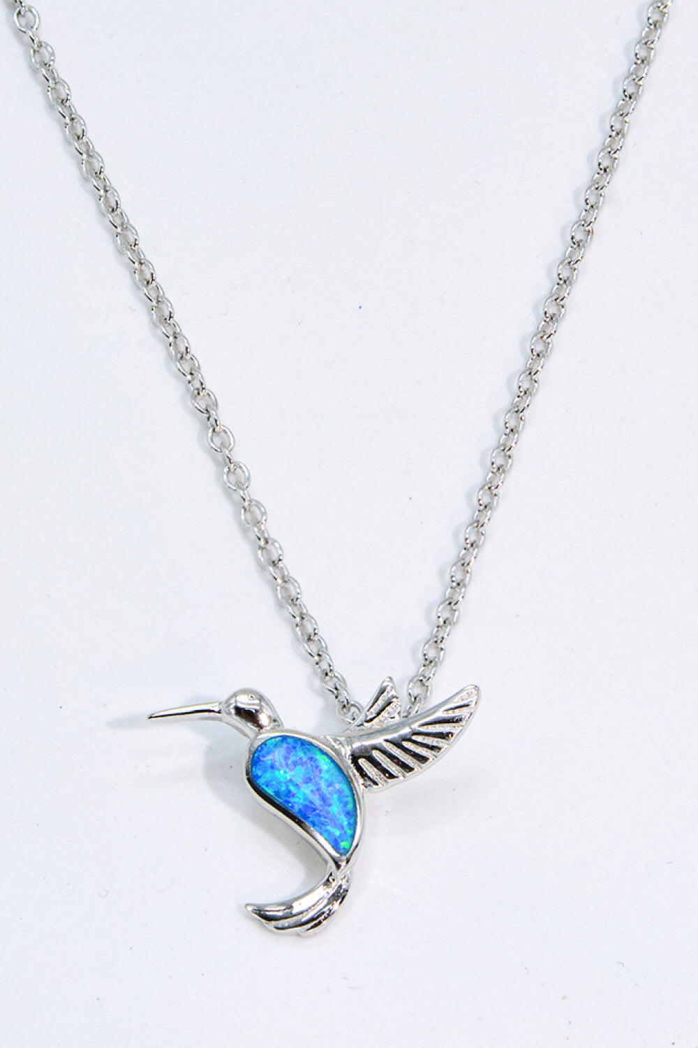 Sterling Silver Opal Bird Necklace