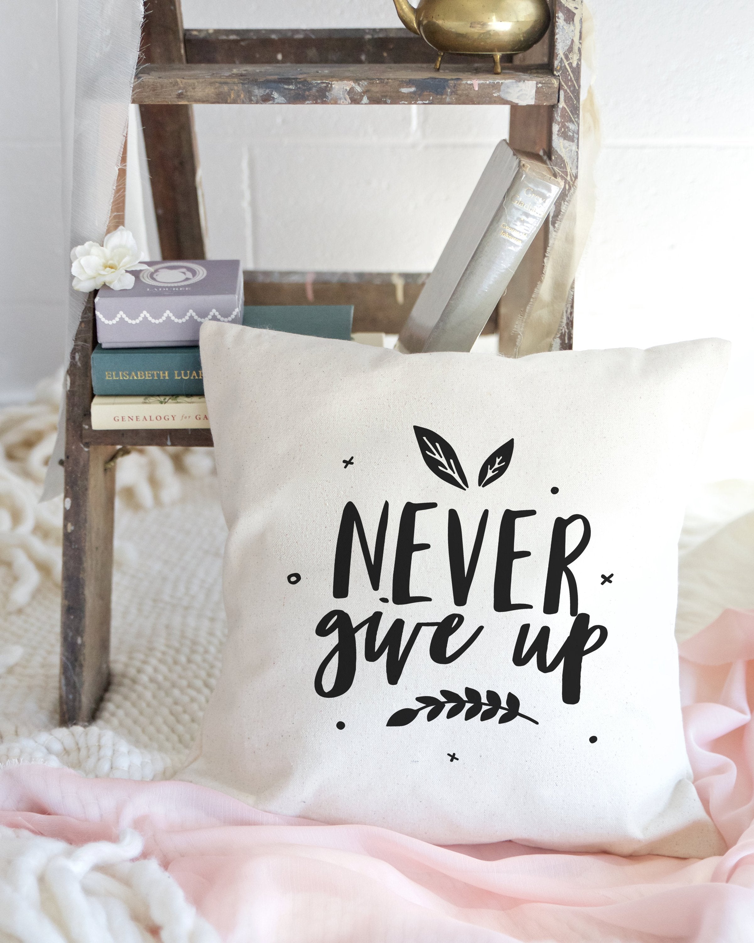 Never Give Up Pillow Cover