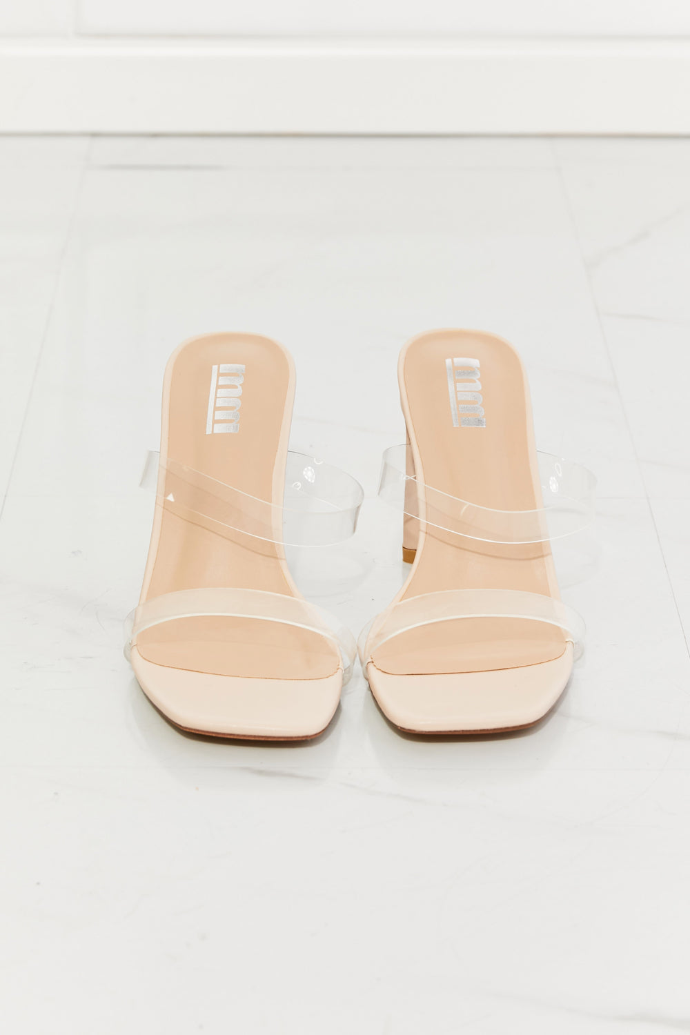 Heeled Sandals With Clear Top Straps