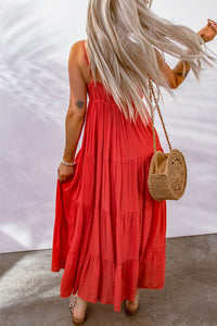 Tiered Red Maxi Dress