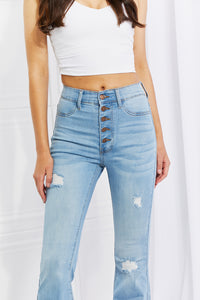 Button Flare Jeans by Vibrant MIU