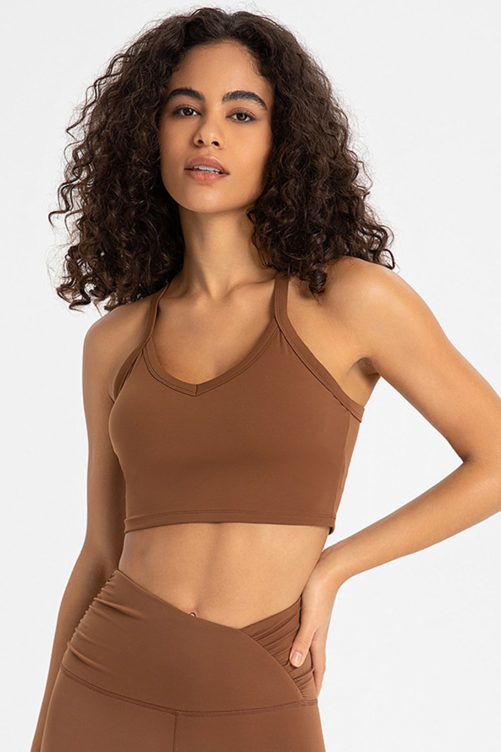 Sports Bra Crop Top With Criss Cross Back