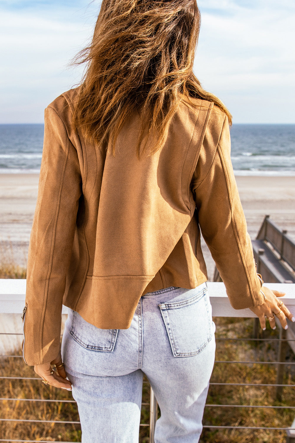 Brown Suede Jacket For Women