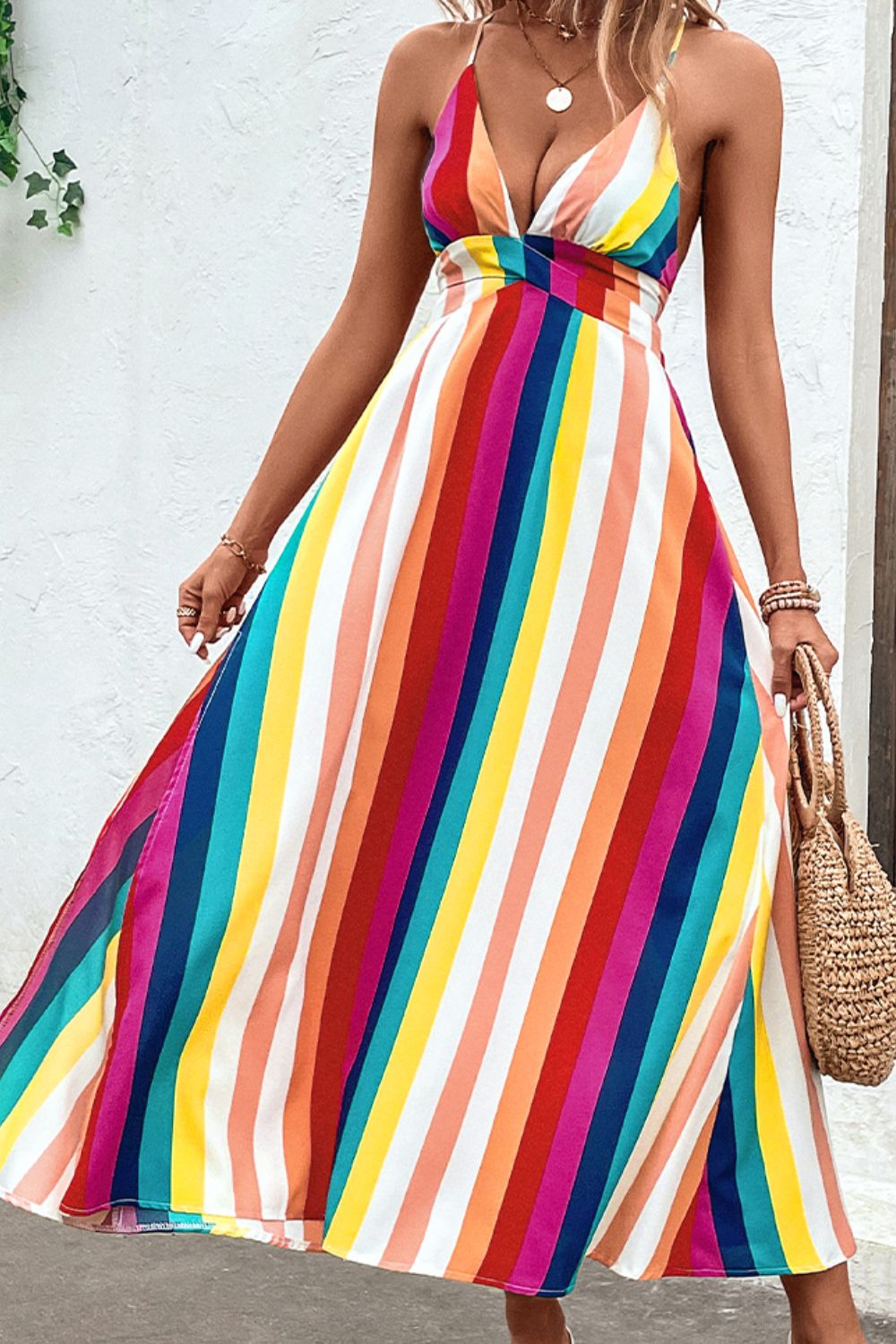 Rainbow Dress With Crisscross Straps