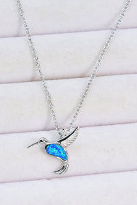 Sterling Silver Opal Bird Necklace