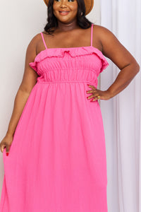 Pink Maxi Dress With Spaghetti Straps
