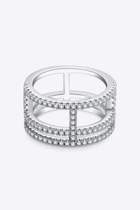 Wide Cutout Moissanite Band Ring