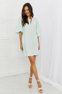 Puff Sleeve Mini Dress (Available in Small to 3XL)