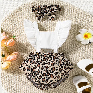 Baby Toddler Leopard Romper With Cutout Belly