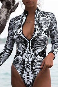 Animal Print Wetsuit With Side Cut Outs - The Wild Calla 
