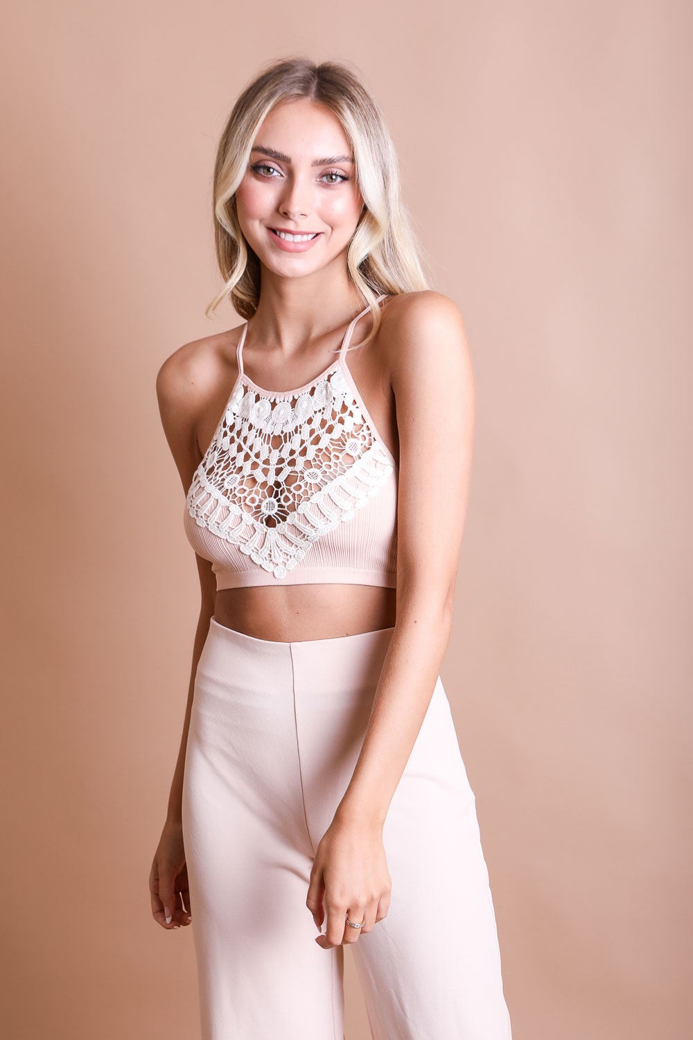 Buy Rue Collection White Crochet Bralette Crop Top - Tops for Women 1837192