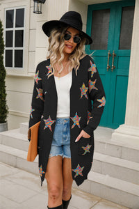 Open Front Knit Star Cardigan