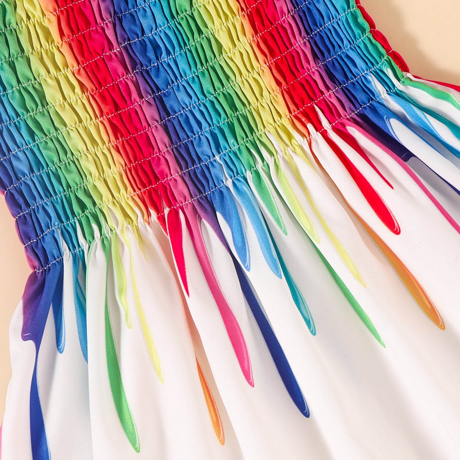 Baby Toddler Rainbow Smocked Dress