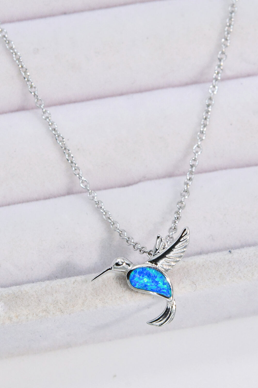 Sterling Silver Opal Bird Necklace