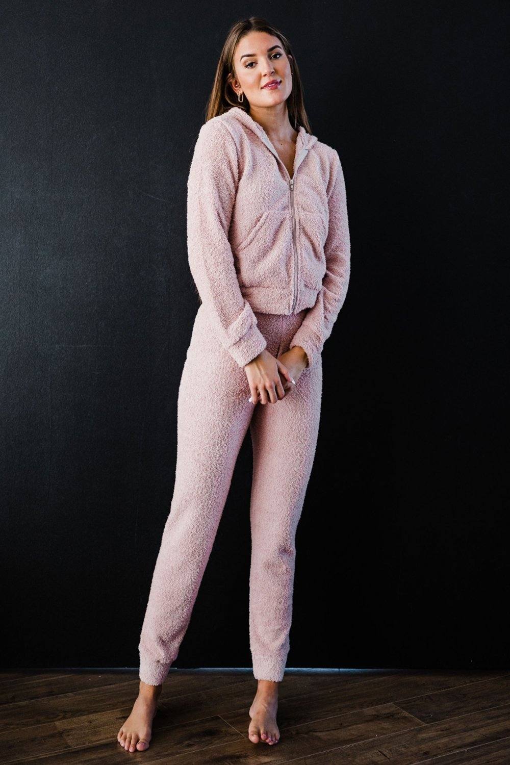 Kimberly C Teddy Full Zip Hoodie and Joggers Set - The Wild Calla 