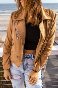 Brown Suede Jacket For Women