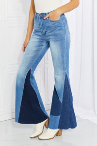 Color Block Flare Jeans