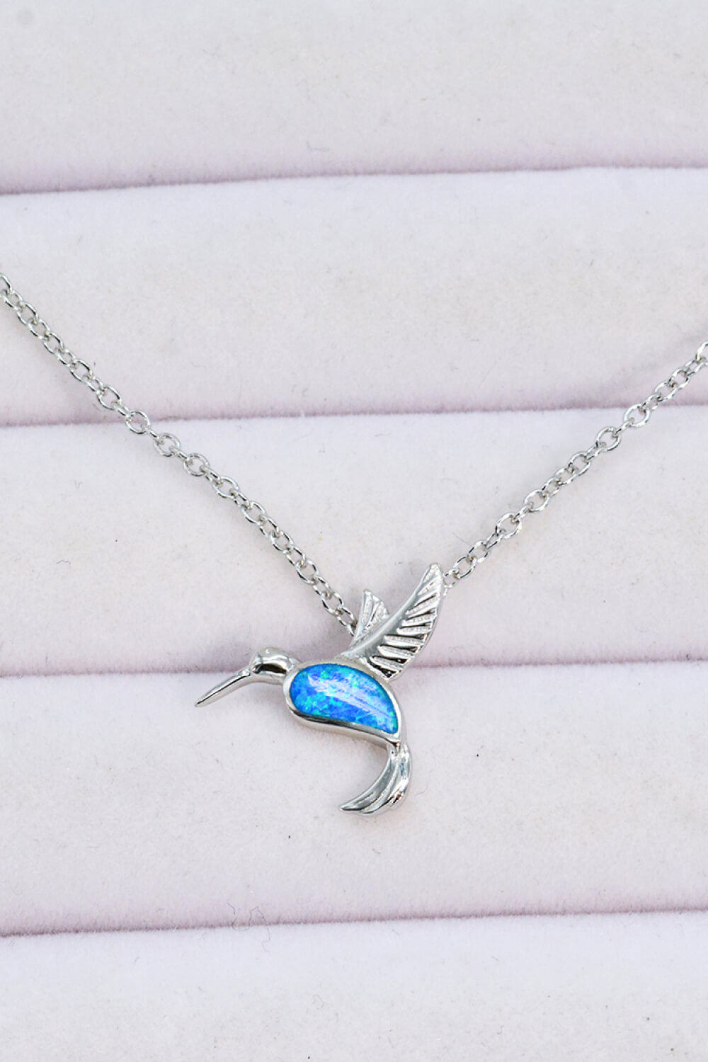 Sterling Silver Opal Bird Necklace