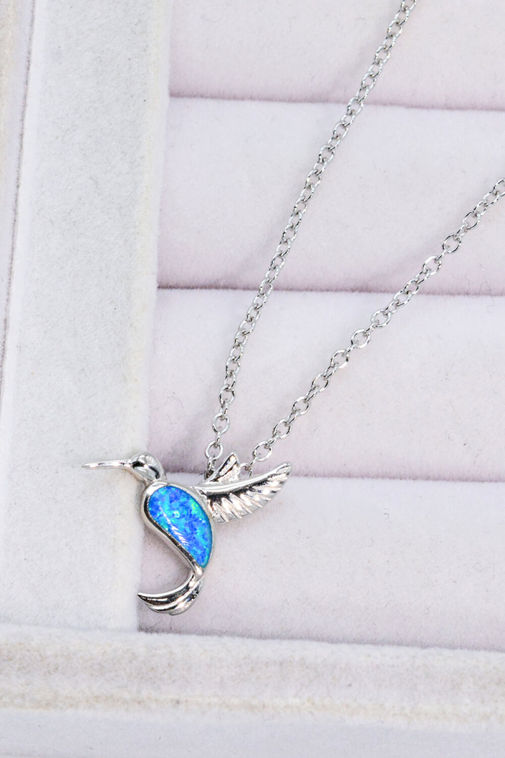 Sterling Silver Opal Bird Necklace