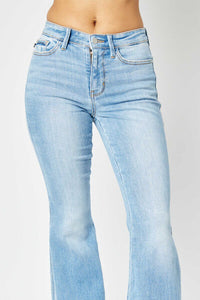 Judy Blue Jeans With Raw Hem And Slit Leg Flare | Size 1-24W